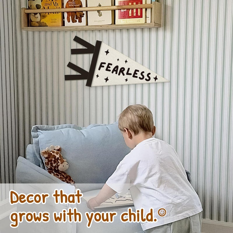 SJDFCSA Kids Room Decor, Fearless Sign Wall Hanging Pennant Flag Banner, Trendy Inspirational Wall Decorations for Kids Boys Girls Toddler Nursery Room Bedroom Playroom Decor - Image 3